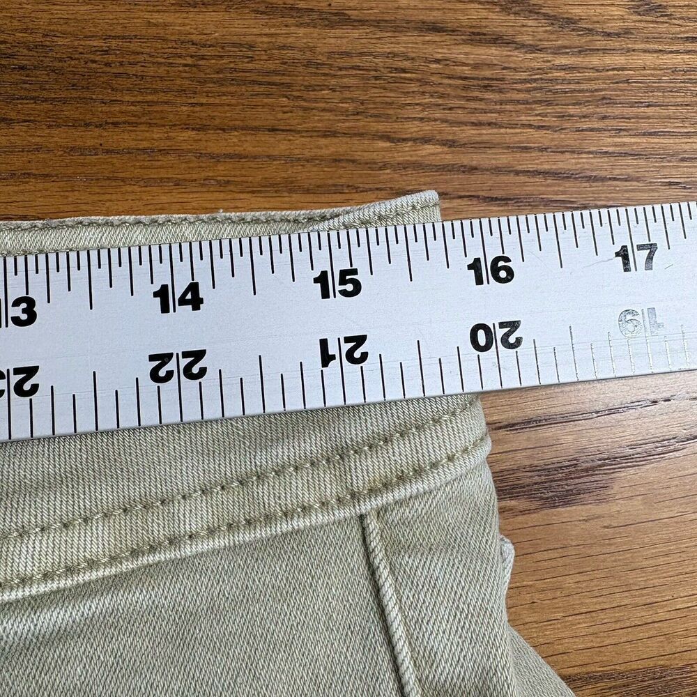 Oat Jeans Womens Size 12/31 Sage Green Cargo Raw Hem Utility Combat Trendy Wide - Picture 14 of 15